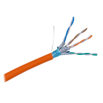 Uniview cavo F/FTP categoria 6A - Conduttore OFC,100% rame - Diametro 23 AWG-0,57mm - Certificato Cca-s1,d2,a1 - Guaina esterna LSZH / Colore arancione - Fornito in bobine di legno da 305 metri