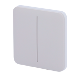 Pannello tattile per doppio interruttore della luce  - Compatibilità con AJ-LIGHTCORE-2G - Retroilluminazione a LED - Pannello tattile senza contatto - Colore grigio nebbia - Ajax - LightSwitch SoloButton