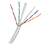 Cavo UTP Safire Categoria 6 - Conduttore CCA - Diametro 23 AWG-0,58mm - Soddisfa il test Fluke 90m - Guaina LSZH - Distrubuito in scatola da 100m / Colore grigio