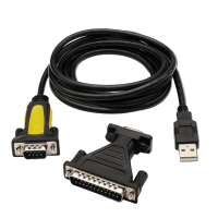 Interfaccia USB - RS232 - Cavo seriale - Lunghezza 1.8 m - Colore nero - Compatibilità con Windows, Linux e MacOS - Include adattatore da DB9 femmina a DB25 maschio