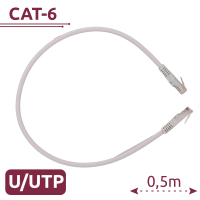 Cavo UTP - Ethernet - Connettori RJ45 - Categoria 6 - 0,5 m - Colore bianco