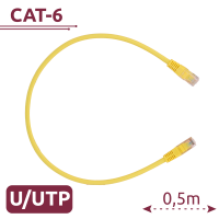 Cavo UTP - Ethernet - Connettori RJ45 - Categoria 6 - 0,5 m - Colore Giallo