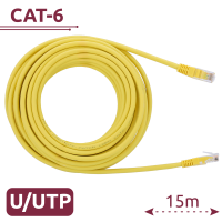 Cavo UTP - Ethernet - Connettori RJ45 - Categoria 6 - 15 m - Colore Giallo