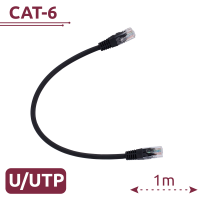 Cavo UTP - Ethernet - Connettori RJ45 - Categoria 6 - 1 m - Colore nero