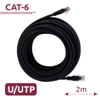 Cavo UTP - Ethernet - Connettori RJ45 - Categoria 6 - 2 m - Colore nero