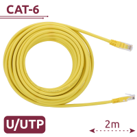 Cavo UTP - Ethernet - Connettori RJ45 - Categoria 6 - 2 m - Colore Giallo