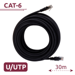 Cavo UTP - Ethernet - Connettori RJ45 - Categoria 6 - 30 m - Colore nero