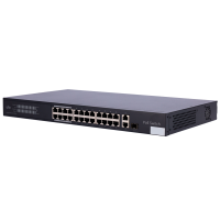 Uniview Switch PoE Cloud Managed - 24 PoE802.3af/at + 1 uplink RJ45 +1 uplink Combo - 26 RJ45 10/100/1000Mbps + 1 SFP 10/100/1000 - 30W per porta 802.3af/at / Massimo 370W - VLAN/Port Isolation/Loop Detection - Limite di Velocità della Porta