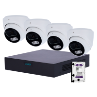 Kit di videosorveglianza Uniarch - NVR a 8 canali IP | 1 TB HDD - 4 Telecamere Turret IP67 - Plug & Play | UMD | PoE - Rilevamento di Persone e Veicoli - Interfaccia WEB, CMS, Smartphone e NVR