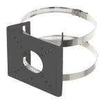 Staffa da palo - Per telecamere bullet - Per esterni - Diametro 55~127 mm - Passacavo - Colore nero