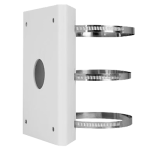Staffa da palo - Per telecamere Uniview PTZ - Per esterni - Diametro 67~127 mm - Colore bianco - Passacavo