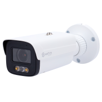 Safire Smart - Telecamera Bullet IP gamma E1 Night Color IA - Risoluzione 4 Megapixel (2566x1440) - Ottica Motorizzata 2.8~12mm | IR&Led fino a 40m - IA: Classificazione di persone e veicoli - Waterproof IP67 | PoE (IEEE802.3af)