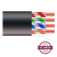 Cavo UTP - Categoria 5E - Bobina da 100 metri - Copertura di colore nero - Diametro 5.5 mm - Copertura speciale per esterno