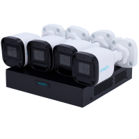 Kit de Videovigilancia Uniarch - NVR 8CH PoE - 4 Cámaras bullet IP67 - 2 MP | 2.8 mm | IR 30 m  - Espacio para 1 HDD - Compatible con ONVIF