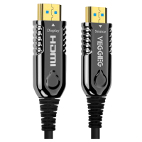 Cable HDMI de fibra óptica - Conectores HDMI tipo A macho - Soporte 4K@60 Hz - 30m - Color negro - Conector chapado en oro
