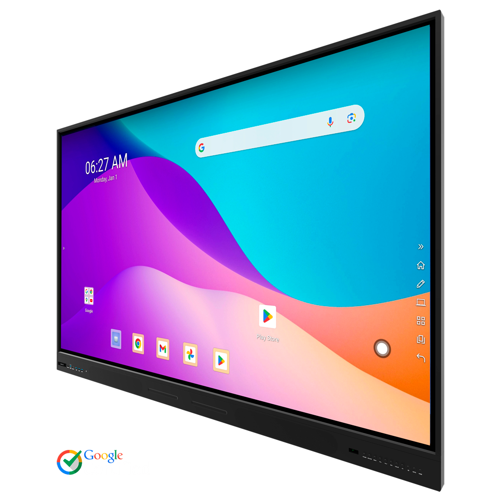 Schermo interattivo IBOARD 86'' 4K - (Opzionale) Lavagne laterali  - Risoluzione 3840x2160 - Ingressi HDMI, VGA, DP, Type-C, LAN, USB, OPS - Angolo di visione 178º - Altoparlanti integrati
