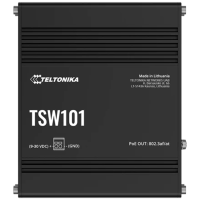 Teltonika Switch PoE Unmanaged Industriale - 5 porte Ethernet RJ45 Gigabit - 4 Porte Ethernet PoE+ 802.3af/at - Fino a 30W per ogni Porta PoE - Fino a 60W di Potenza PoE - Robusto Alloggiamento in Alluminio