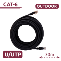 Cable UTP - Ethernet - Conectores RJ45 - Categoría 6 - Cubierta especial para exterior ( Negro ) - 30 m