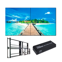 Kit Videowall completo  - Monitor LED 55" 24h - Supporto e HDMI splitter inclusi - HDMI, DVI, VGA, AV, RS232 e RJ45 - Speciale per installazione a parete - Margine totale di 3.5mm