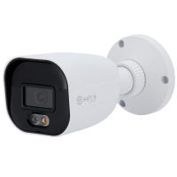 Safire Smart telecamera Bullet IP gamma E1 con AI-ISP - Sensore 1/2.9" grande apertura F1.0 Night Color X - Risoluzione 4 Megapixel (2688x1520) | MicroSD - Ottica 2.8 mm | Microfono integrato | LED 30m - IA: Classificazione delle persone e dei veicoli | Conteggio - Waterproof IP67 | PoE (IEEE802.3af)