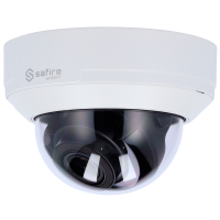 Safire Smart - Telecamera Dome IP gamma E1 Intelligenza Artificiale - Risoluzione 8 Megapixel (3840x2160) - Ottica motorizzata 2.8-12 mm | Microfono | IR 50m - IA: Classificazione di persone e veicoli - IP67 & IK10 | PoE (IEEE802.3af) | P2P