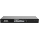 Uniview Switch PoE Cloud Managed - 16 PoE802.3af/at + 1 uplink RJ45 +1 uplink Combo - 16 RJ45 10/100 Mbps + 1 SFP 10/100/1000 - 30W per porta 802.3af/at / Massimo 150W - VLAN/Port Isolation/Loop Detection - Limite di Velocità della Porta