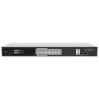 Uniview Switch PoE Cloud Managed - 16 PoE802.3af/at + 2 uplink RJ45 + 2 SFP - 16 RJ45 FE + 2 GE + 2 SFP - 30W per porta 802.3af/at / Massimo 250W - VLAN/Port Isolation/Loop Detection - Limite di Velocità della Porta