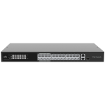 Uniview Switch PoE Cloud Managed - 24 PoE802.3af/at + 1 uplink RJ45 +1 uplink Combo - 24 RJ45 FE + 2 RJ45 GE + 1 SFP - 30W per porta 802.3af/at / Massimo 250W - VLAN/Port Isolation/Loop Detection - Limite di Velocità della Porta