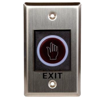 Pulsante di apertura contactless - Sensore infrarosso con LED indicatore - Testato 100.000 usi - NO/NC/COM | Da incasso - Rango di rilevamento 2-10 cm - Finitura in acciaio inossidabile