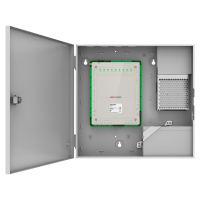 Controller di accesso con identificazione multipla - Riconoscimento Facciale, impronta digitale, scheda, QR o PIN - 2 porte | Comunicazione TCP/IP - 4 lettori per Wiegand | 4 lettori per OSDP - Box con alimentazione | Vano per batteria - iVMS-4200 | Hik-Connect