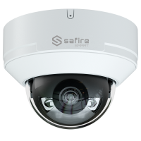 Safire Smart telecamera Dome IP gamma E1 con AI-ISP - Sensore 1/2.9" grande apertura F1.0 Night Color X - Risoluzione 4 Megapixel (2688x1520) | MicroSD - Ottica 2.8 mm | Microfono integrato | LED 30m - IA: Classificazione delle persone e dei veicoli | Conteggio - Waterproof IP67 & IK10 | PoE (IEEE802.3af)