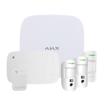 Kit de alarma profesional - Certificado Grado 2 - Comunicación Ethernet y dual SIM 4G - Protocolos Jeweller, Wings y Fibra - Incluye: panel , teclado, 3 detectores y tag