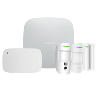Kit de alarma profesional - Certificado Grado 2 - Comunicación Ethernet y dual SIM 4G - Protocolos Jeweller y Wings - Ajax HUB 2 4G, 1 PIRCAM PhOD,  - 1 detector PIR, 1 Contacto magnético