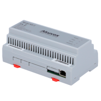 Distribuidor para edificios 2 hilos LP - 6 grupos de 2 hilos LP - TCP/IP con RJ45 - Alimenta dispositivos de 2 hilos LP - Conexión de distribuidores en cascada - Montaje en carril DIN