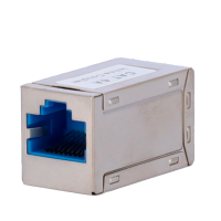 Conector - Empalme para cables UTP CAT 6A - Conector entrada RJ45 - Conector salida RJ45 - Compatible UTP categoría 6A y anteriores - Bajas pérdidas