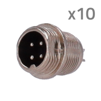 Conector M12 Macho para soldar - Streamax compatible - 10 Unidades por bolsa - 4 Pines