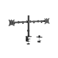 Palo per doppio monitor - Installazione a tavolo - Carico massimo 9Kg - Inclinazione -45º +45º - VESA 75x75 - VESA 100x100mm