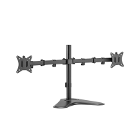 Supporto per doppio monitor - Installazione a tavolo - Carico massimo 9Kg - Inclinazione -45º +45º - VESA 75x75 - VESA 100x100mm
