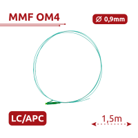 Pigtail de fibra óptica - Fibra multimodo OM4 - Conector LC APC simplex - Longitud 1.5m - Cubierta LSZH - Compatibilidad genérica