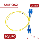 Cable de conexión de fibra óptica - Fibra monomodo OS2 - Conector SC UPC dúplex - Longitud 1m - Cubierta LSZH - Compatibilidad genérica