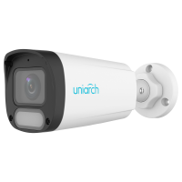 Telecamera IP Bullet | Uniarch - 4 MP | Ottica 2.8 mm | microSD 512 GB - Luce bianca 30 m | WDR 120 dB - Color Hunter con tecnologia WISE-ISP - PoE | UMD | IP67 - Pulsante di reset | Microfono integrato
