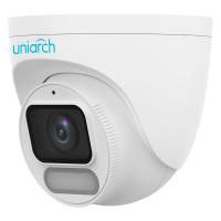 Telecamera IP Turret | Uniarch - 4 MP | Ottica 4 mm | microSD 512 GB - Luce bianca 30 m | WDR 120 dB - Color Hunter con tecnologia WISE-ISP - PoE | UMD | IP67 - Pulsante di reset | Microfono integrato